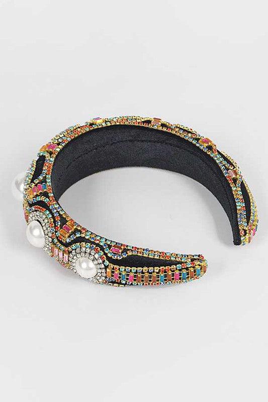 Pearl Accent Iconic Full Stone Headband - Leo’s Look Your Best