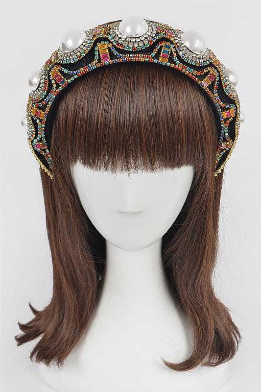 Pearl Accent Iconic Full Stone Headband - Leo’s Look Your Best