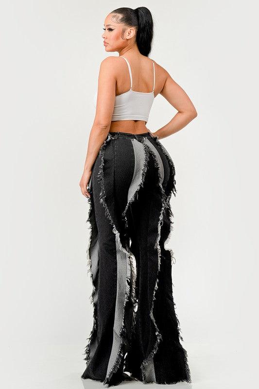 Distressed Denim Frill Jeans - Leo’s Look Your Best