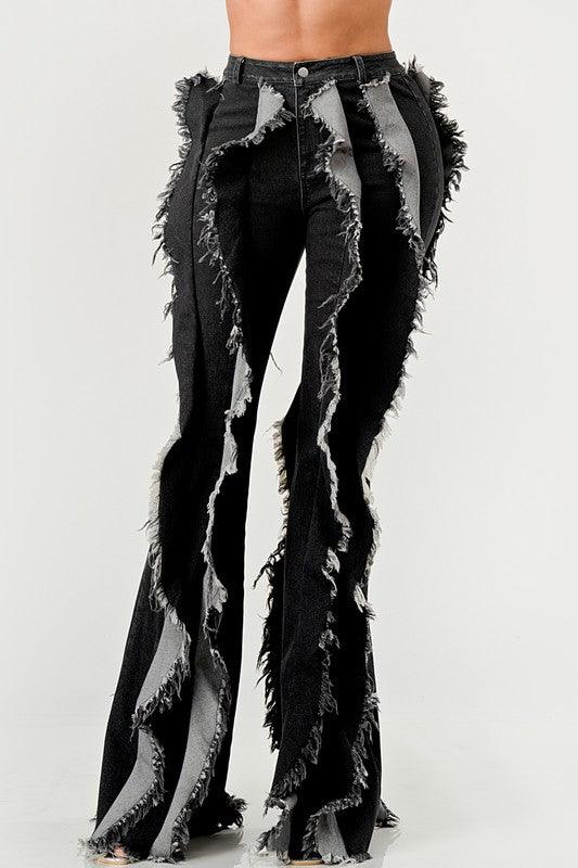 Distressed Denim Frill Jeans - Leo’s Look Your Best