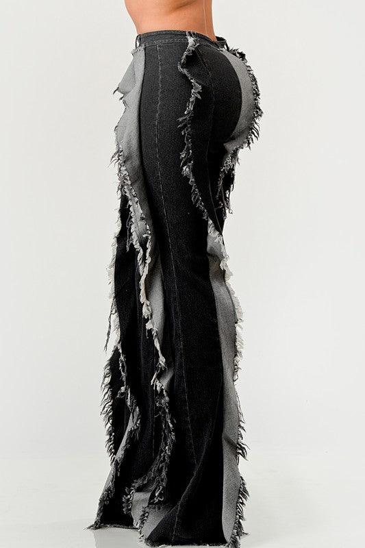 Distressed Denim Frill Jeans - Leo’s Look Your Best