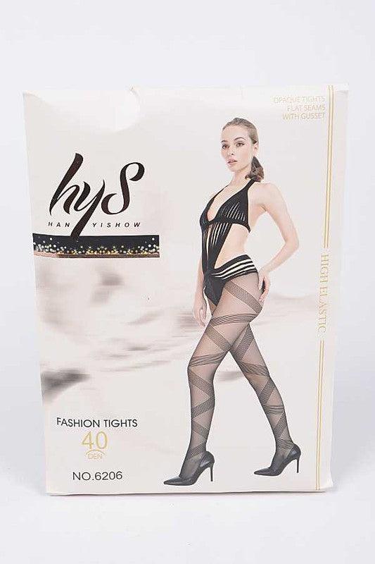 Ribbon Wrapped Opaque Premium Tights - Leo’s Look Your Best