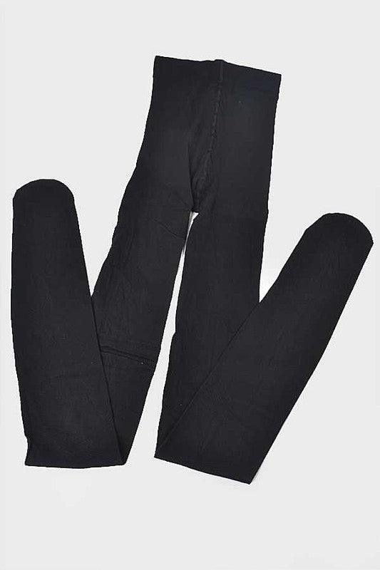 Ribbon Wrapped Opaque Premium Tights - Leo’s Look Your Best