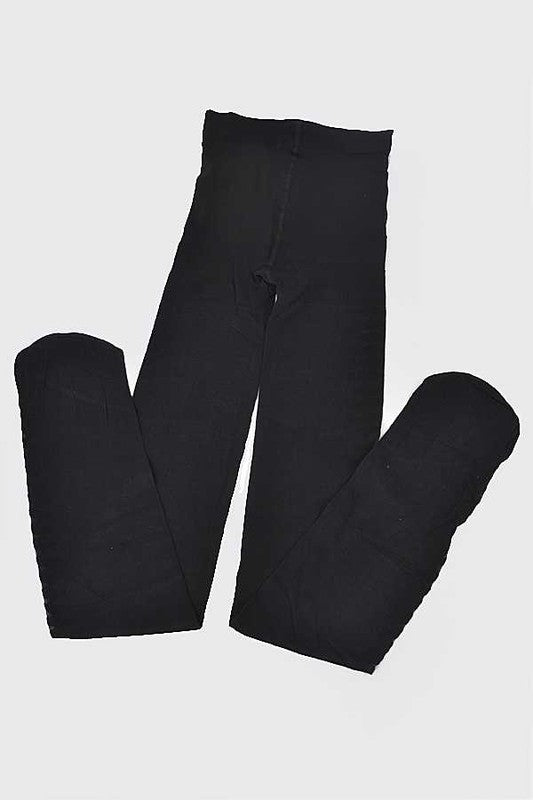 Black leggings on a light gray background