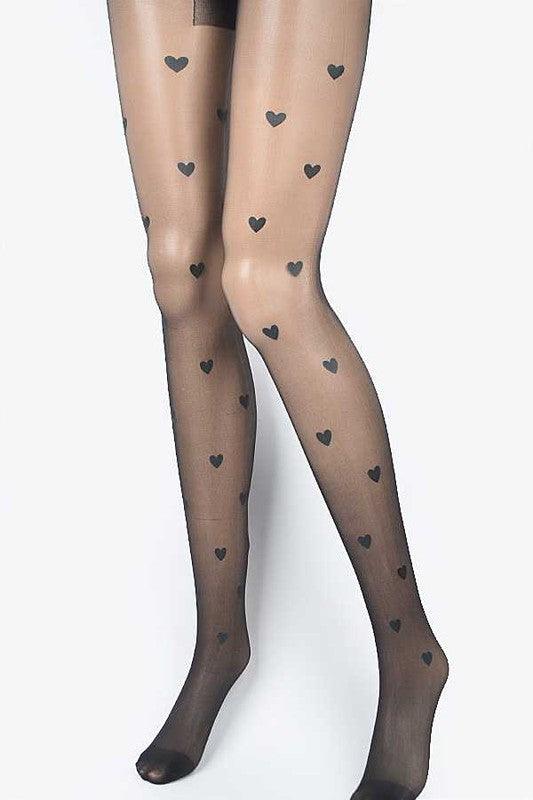Small Heart Print Fashion Sheer Stocking - Leo’s Look Your Best