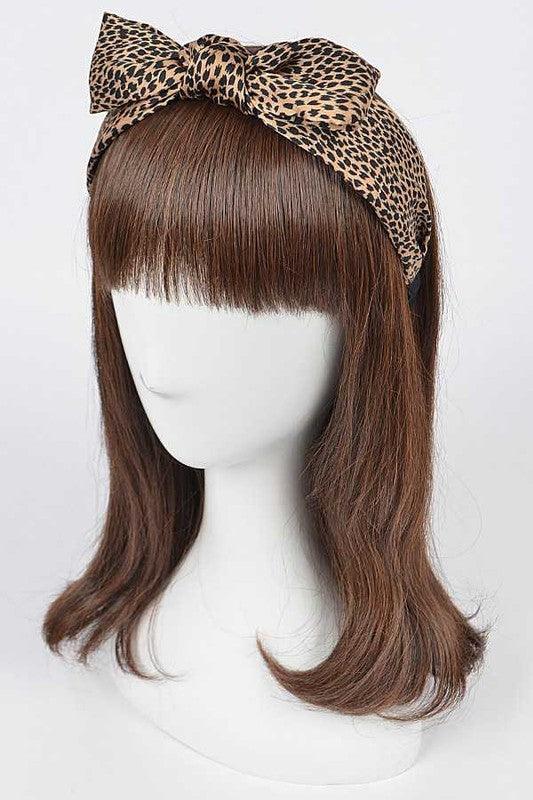 Animal Printed Top Bow Headband 3 PCS PACK - Leo’s Look Your Best