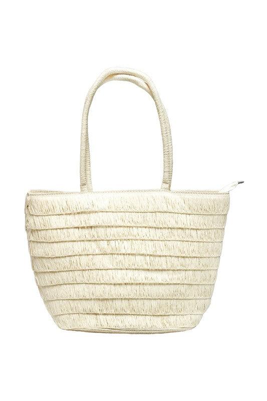 LARGE STRAW FRINGE TROPICAL VACATION TOTE BAG - Leo’s Look Your Best