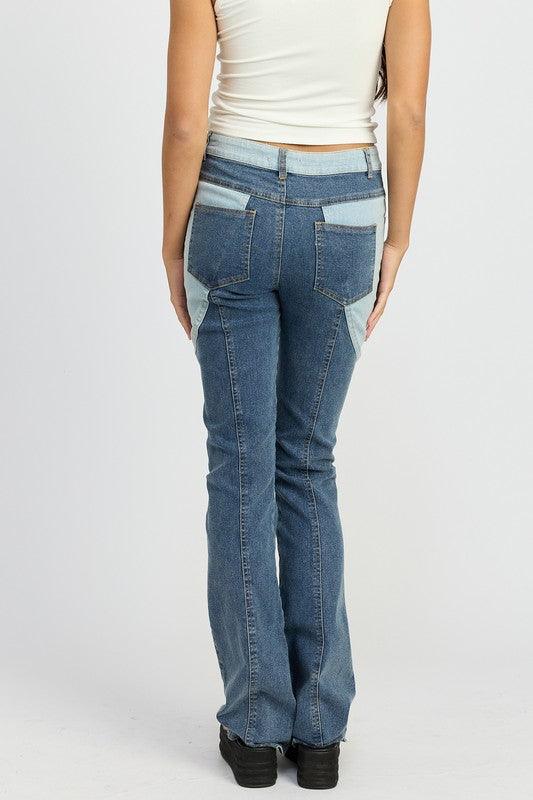 COLOR BLOCK WIDE LEG PANTS - Leo’s Look Your Best