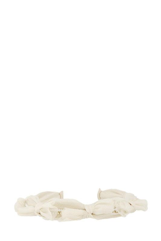Rhinestone and Pearl with Ribbon Shape Headband - Leo’s Look Your Best