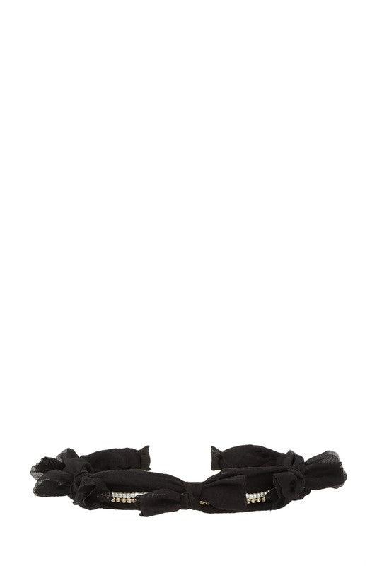 Rhinestone and Pearl with Ribbon Shape Headband - Leo’s Look Your Best