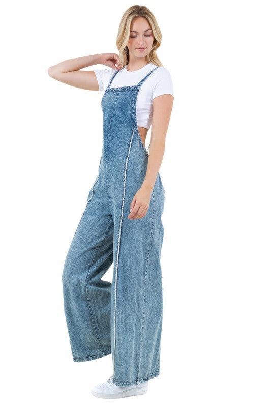 WOMEN FASHION DENIM JUMPSUIT - Leo’s Look Your Best