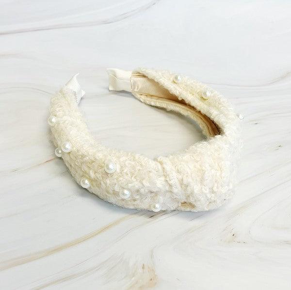 Pearl And Tweed Knotted Headband - Leo’s Look Your Best