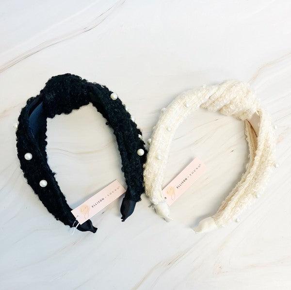 Pearl And Tweed Knotted Headband - Leo’s Look Your Best