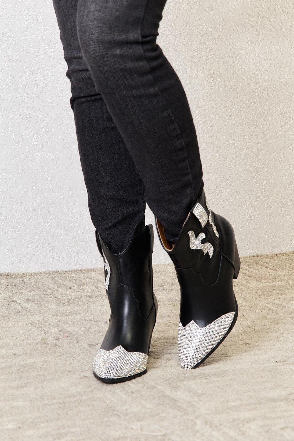 East Lion Corp Rhinestone Pointed Boots - Leo’s Look Your Best