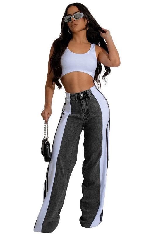 Fashion Denim with Side Straps - Leo’s Look Your Best