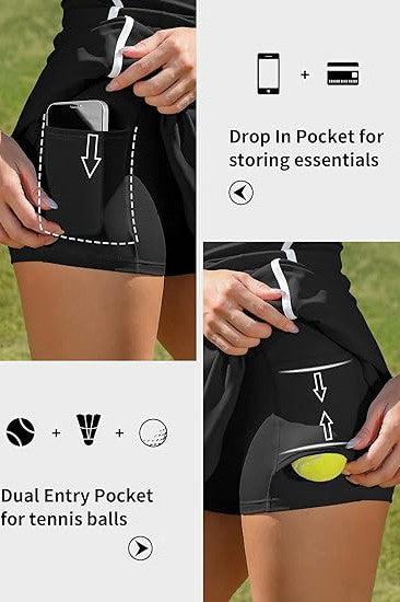 Bra V Neck Racerback Tennis Dresses with Shorts - Leo’s Look Your Best