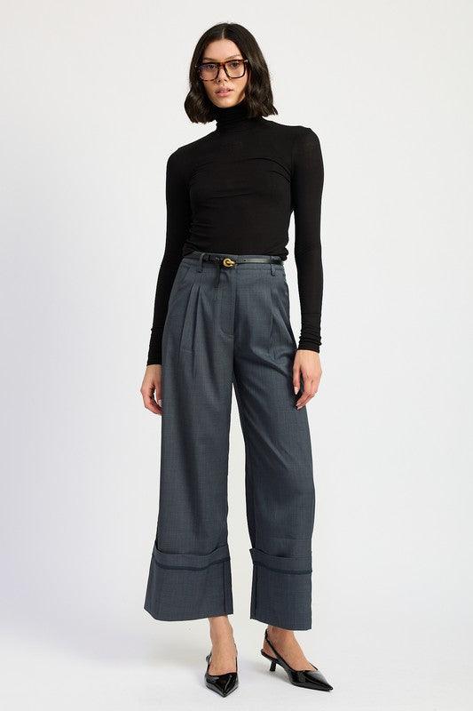 Fold Over Pleated Pants - Leo’s Look Your Best