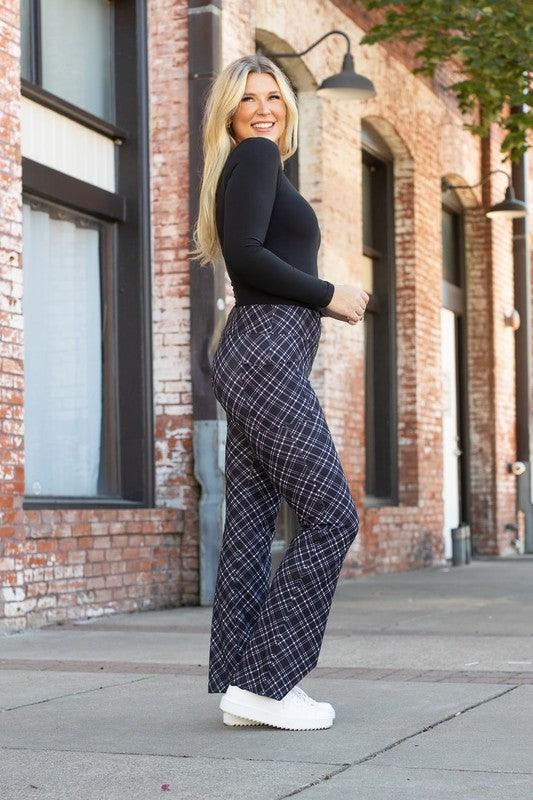 The Jennifer Plaid Bootcut Leggings - Leo’s Look Your Best