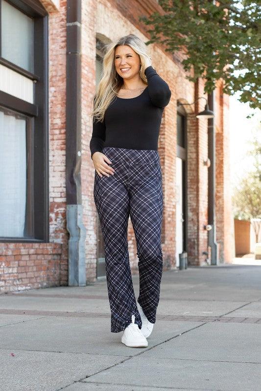 The Jennifer Plaid Bootcut Leggings - Leo’s Look Your Best
