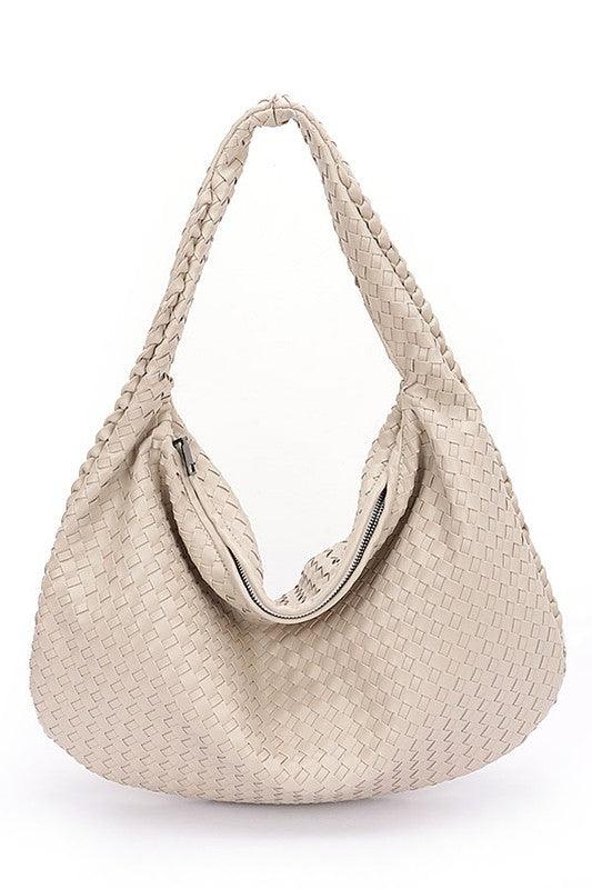 Weaved Faux Leather Soft Shoulder Bag - Leo’s Look Your Best