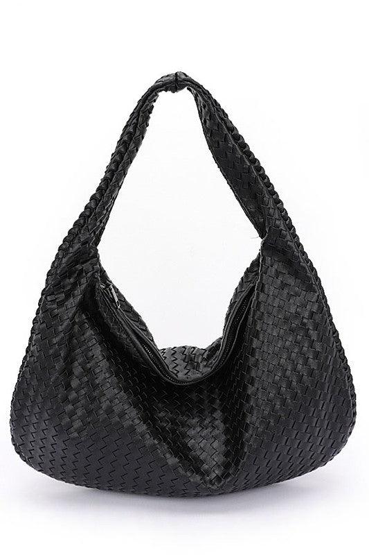 Weaved Faux Leather Soft Shoulder Bag - Leo’s Look Your Best