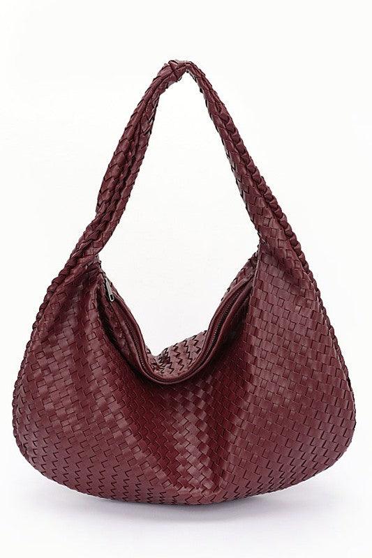 Weaved Faux Leather Soft Shoulder Bag - Leo’s Look Your Best