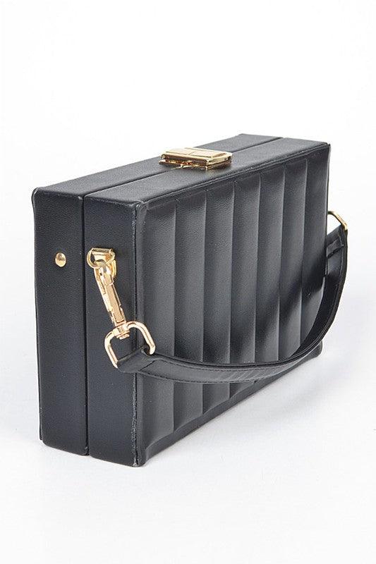 Embossed Box Top Handle Clutch Bag - Leo’s Look Your Best