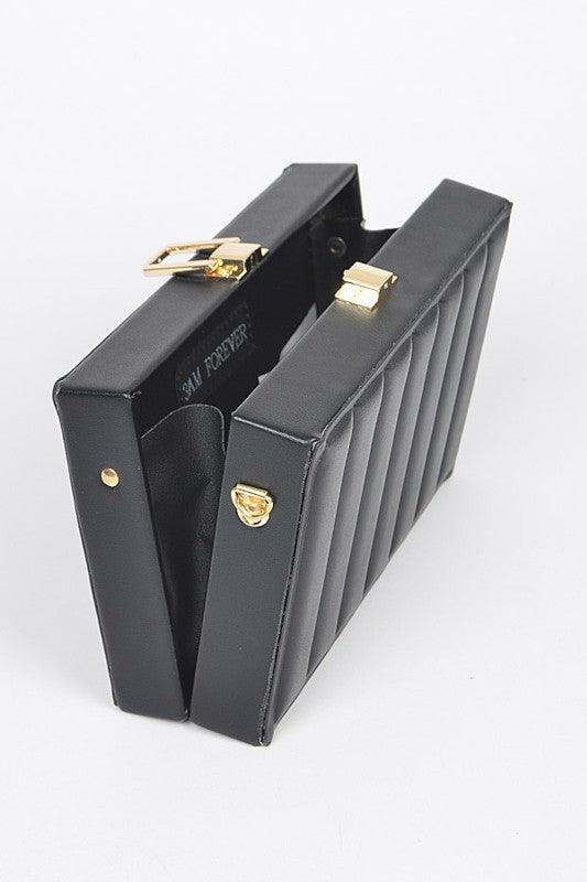 Embossed Box Top Handle Clutch Bag - Leo’s Look Your Best
