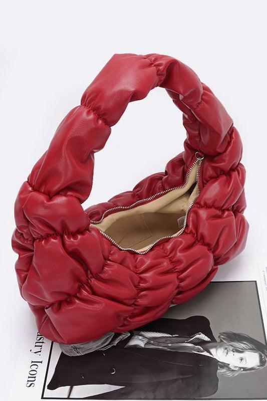 Crinkle Faux Leather Shoulder Bag - Leo’s Look Your Best