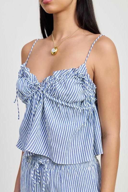 RUFFLE BABY DOLL STRIPE TOP - Leo’s Look Your Best