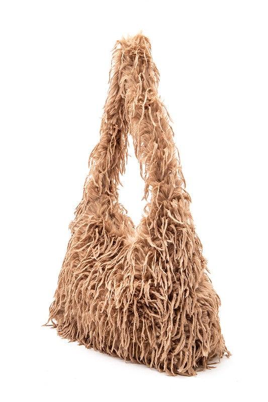 Faux Feather Hobo Slouchy Bag - Leo’s Look Your Best