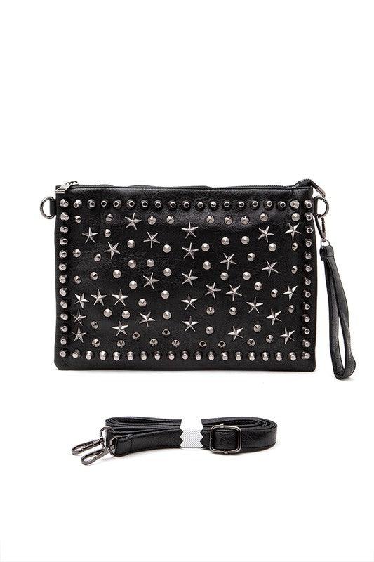 Star Studs Convertible Clutch Crossbody Swing Bag - Leo’s Look Your Best