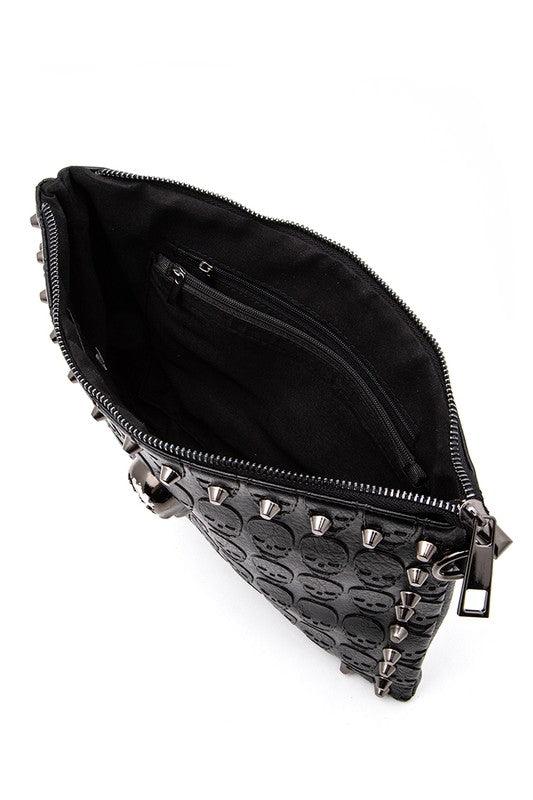 Skull Studs Convertible Crossbody Clutch Swing Bag - Leo’s Look Your Best