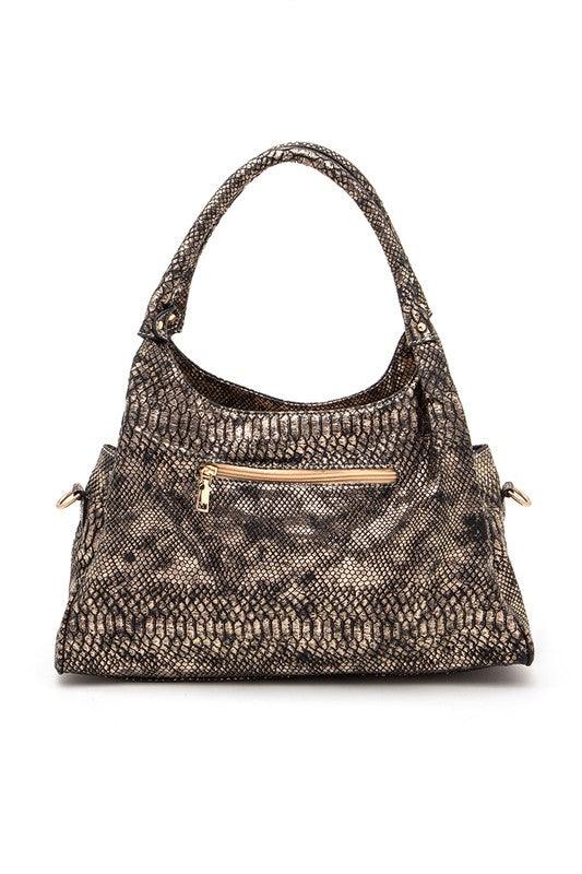 Metallic Snake Crystal Studded Shoulder Bag - Leo’s Look Your Best