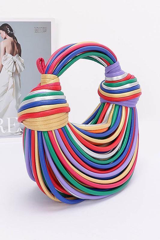 Faux Leather String Rope Top Handle Swing Bag - Leo’s Look Your Best