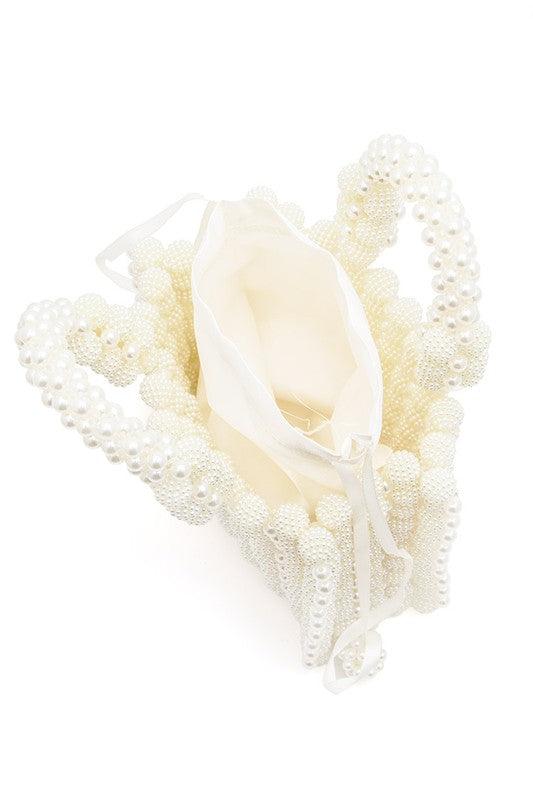 Braided Pearl Structure Top Handle Clutch Bag - Leo’s Look Your Best