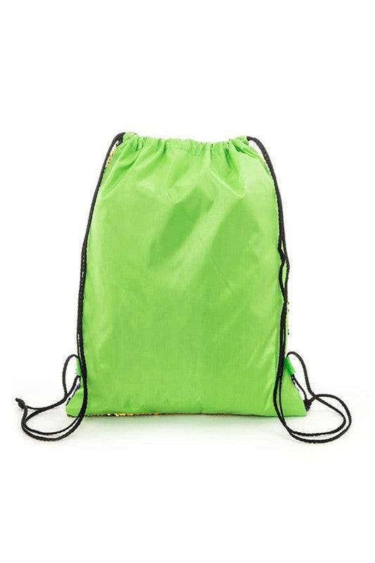 Sequin Mardi Gras Drawstring Backpack Bag - Leo’s Look Your Best