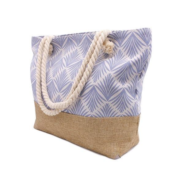 BOHO LEAF PRINT BEACH TOTE BAG - Leo’s Look Your Best