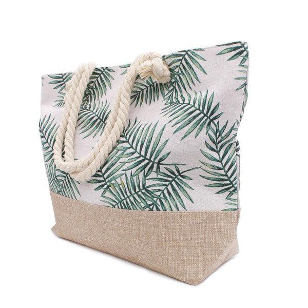 TROPICAL LEAF BEACH TOTE BAG - Leo’s Look Your Best
