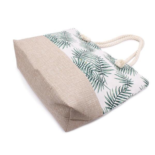 TROPICAL LEAF BEACH TOTE BAG - Leo’s Look Your Best