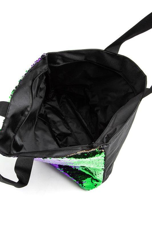 Mardi Gras Sequins Tote - Leo’s Look Your Best