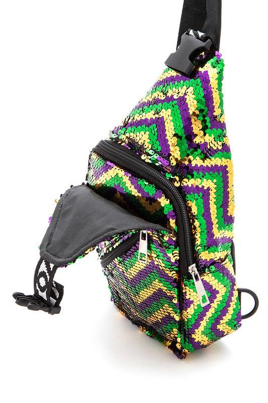 Mardi Gras Sequins Swing Bag - Leo’s Look Your Best
