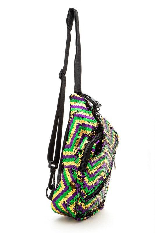 Mardi Gras Sequins Swing Bag - Leo’s Look Your Best