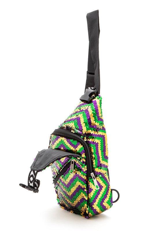 Mardi Gras Sequins Swing Bag - Leo’s Look Your Best