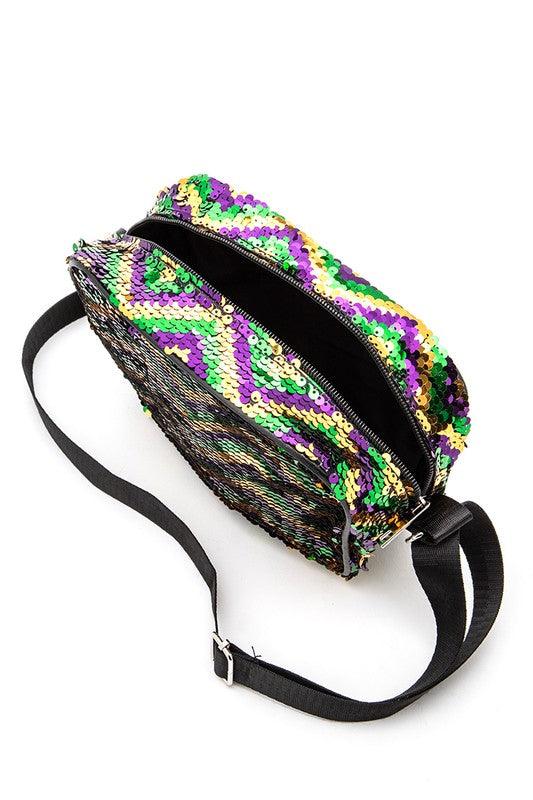 Mardi Gras Sequins Crossbody Bag - Leo’s Look Your Best