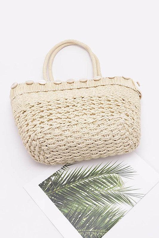 Sea Shell Iconic Faux Straw Tote Basket - Leo’s Look Your Best