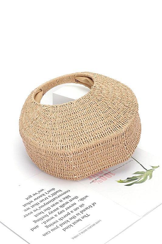 Faux Straw Wicker Moon Bag - Leo’s Look Your Best