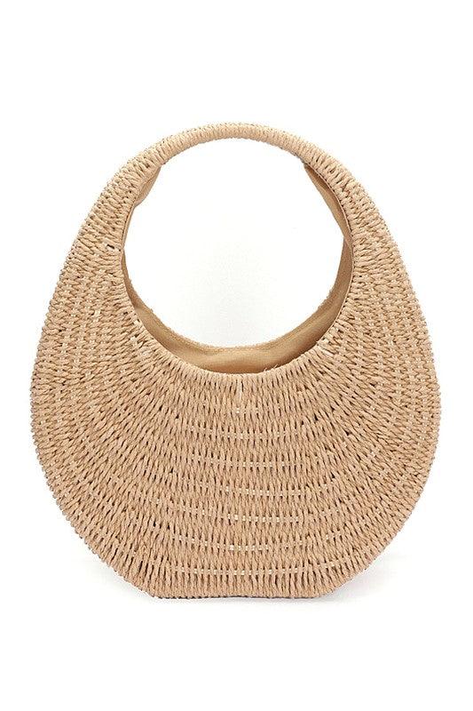 Faux Straw Wicker Moon Bag - Leo’s Look Your Best