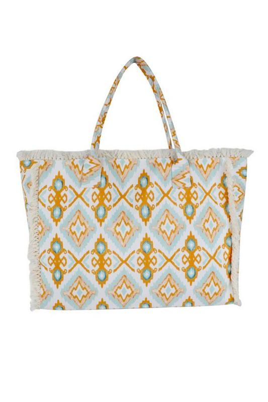 Fringe Edge Boho Printed Fashion Tote - Leo’s Look Your Best
