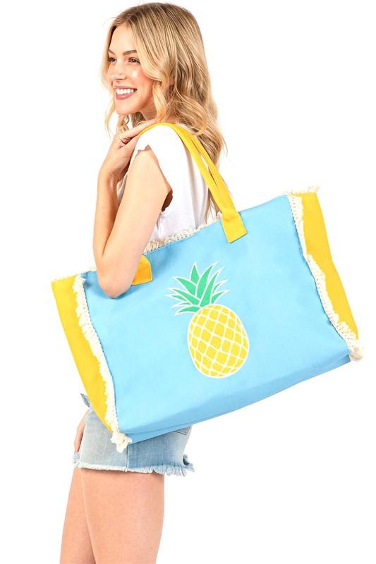 Pineapple Fringe Oversize Fashion Tote - Leo’s Look Your Best